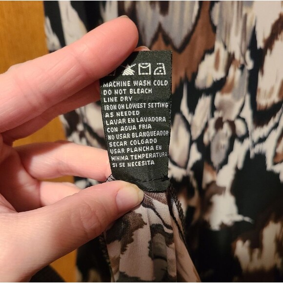 Perceptions Brown, Black and Cream Womens Plus Midi Dress Size 18W - Picture 4 of 5